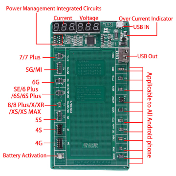 USB Professional Test Fixture With Cable Plate Durable Quick Charging Smartphone Battery Activation Board For IPhone X XS Max