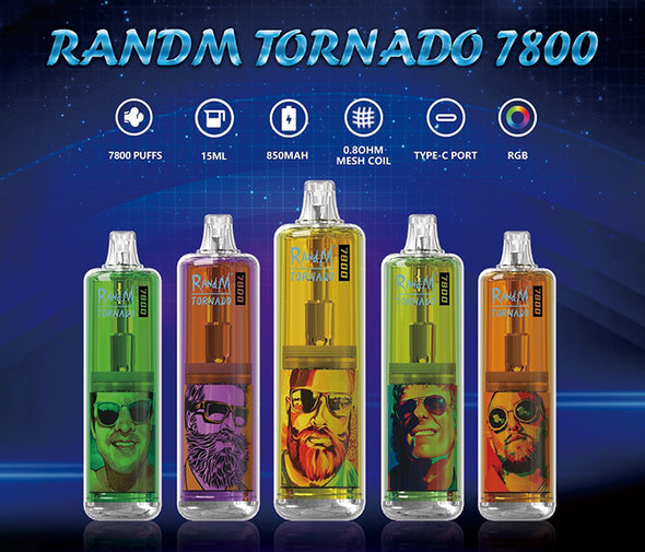 Randm Tornado 7800 führte Einweg -Vapewholesale