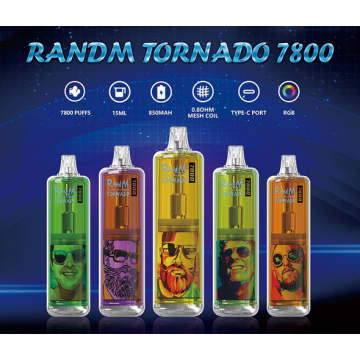 RANDM 7800 TORNADO LED DISPOSABLE VAPE 15ML WHOLESALE