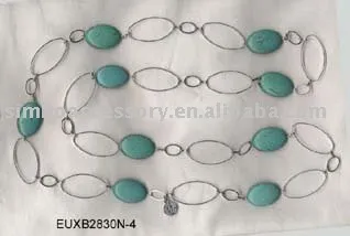 fashion metal chain and turquoise jewelry necklace