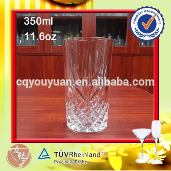 Tumbler glass 11oz wholesale whiskey glasses with pretty design