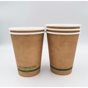 Série de coupes en papier jetable compostable