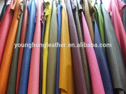 Ostrich skin leather