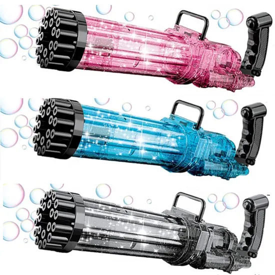 Wholesale Automatic 21-Hole Soap Bubble Gun Toy for Kids