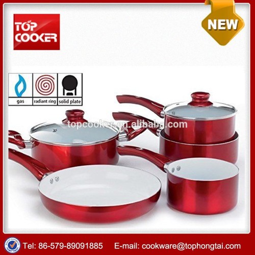 Aluminum 7pcs press metallic painting cookware set