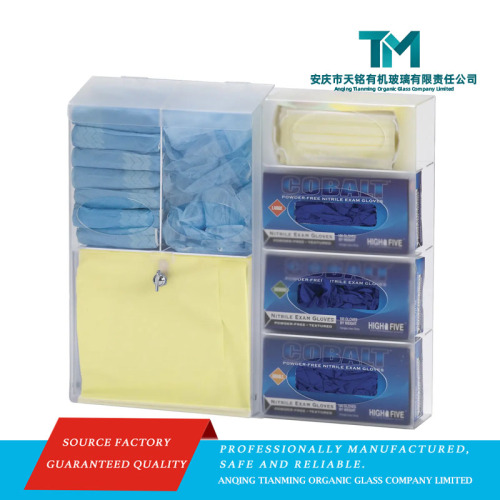 Porta-luvas de acrílico de capacidade máxima para uso em laboratório