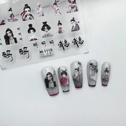 Playboy 5D Embossed Nail Art Stickers for Semicured Gel Manicure