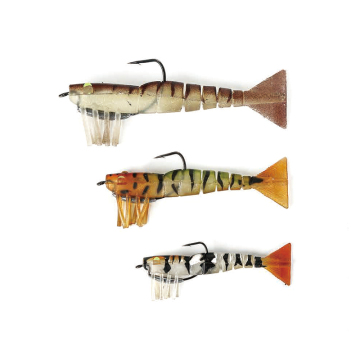 ORJD OEM Freshwater Saltwater Jointed Shrimp Soft Bait with Luminous Eyes