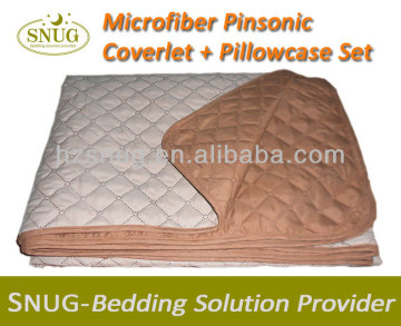 100% Polyester microfiber brushed dyed Pinsonic Coverlet Bedding Set