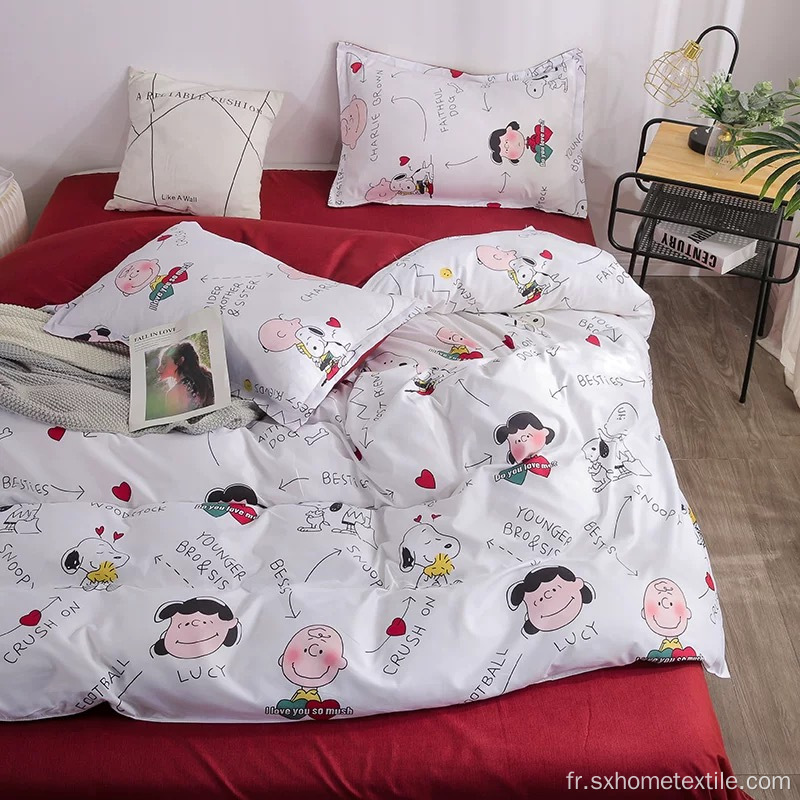 Housse de couette mignonne en soie et coton