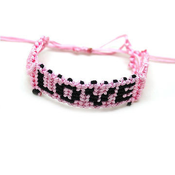 Fashionable Personalized Cord Bracelet, Made of Cotton Thread, OEM Orders are Welcome