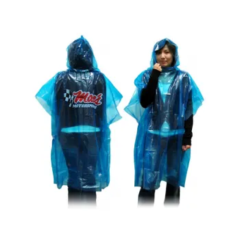 Disposable printed PE rain poncho rain cape