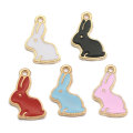 Cute Material Flat Back Kawaii Rabbit Style Gold 2mm Top Hole 100pcs Kids Girls Necklace Pendant Bracelet Spacer