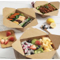 Popular Disposable Packing Kraft Paper Takeaway Lunch Box