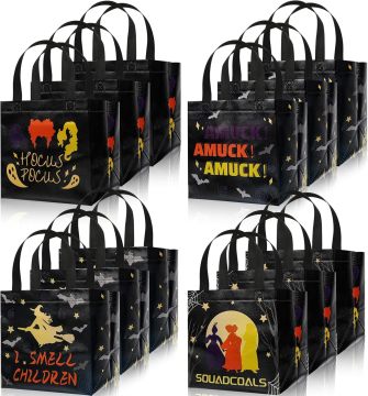 Halloween Witch Party Favor Bags - Reusable Non-Woven Gift Bags with Handle