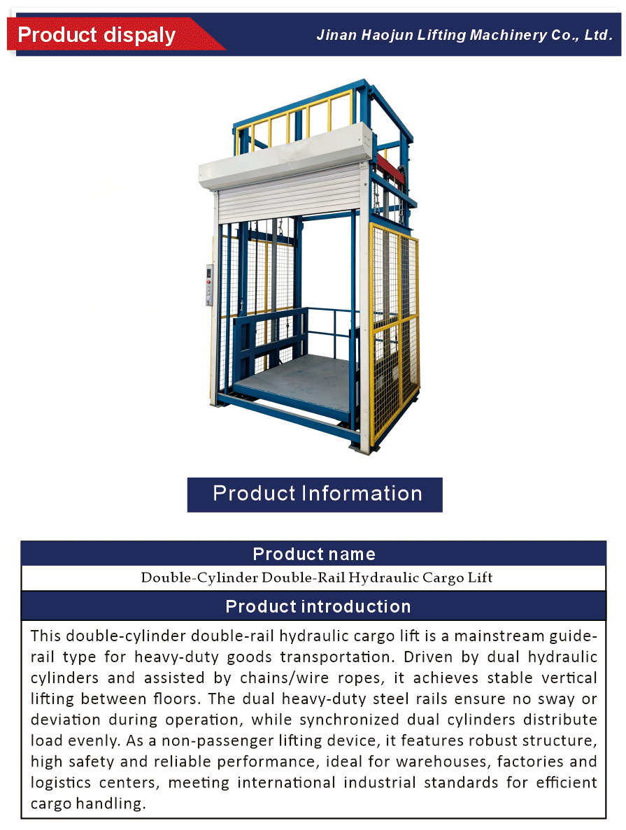 track based freight elevator