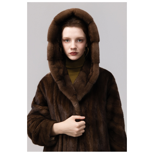 KC Fur Crown Series Cape Hat Long mink Coat