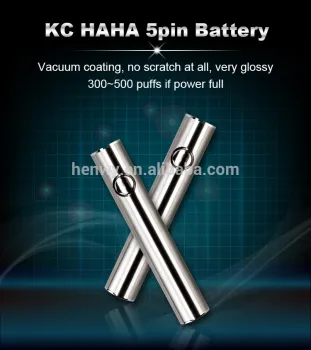 High quality vacuum coating battery KC HAHA 5 pin passthrough evod battery made in China