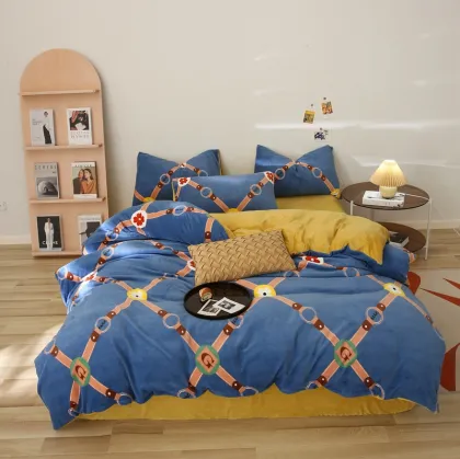 King size crystal velvet bedding sets comforter cover
