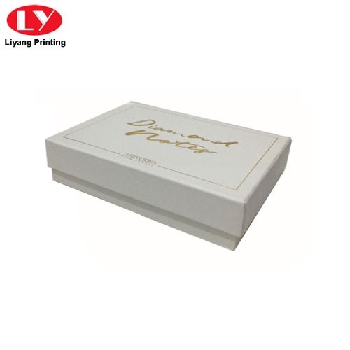 White Cardboard Gift Box With Gold Stamping Logo