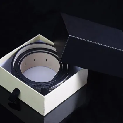 Black Box Paper Packaging for Men′s Leather Belts
