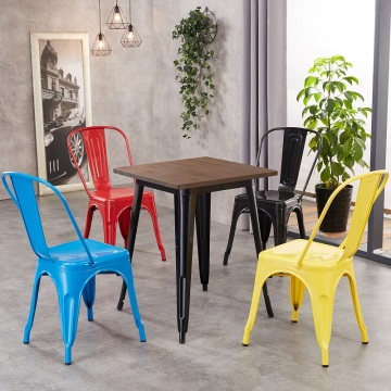 French Dining Cafe Chairs - Industrial Metal Chairs for Coffee Shops (SP-MC035)