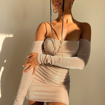 Long Sleeve Offshoulder Bodycon Mini Dress For Clubwear