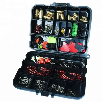 YOUME 128 Pcs Fishing Tackle Box: Hooks, Swivels, Weights, and More