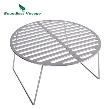 Boundless Voyage Foldable Titanium Grill Plate with Stands - Camping BBQ Grill