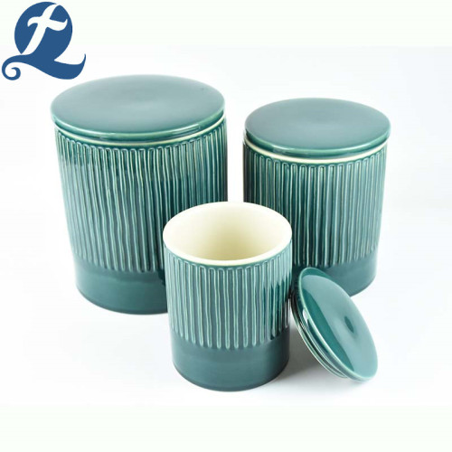 Vaso de cerâmica com esmalte decorativo para armazenamento de doces