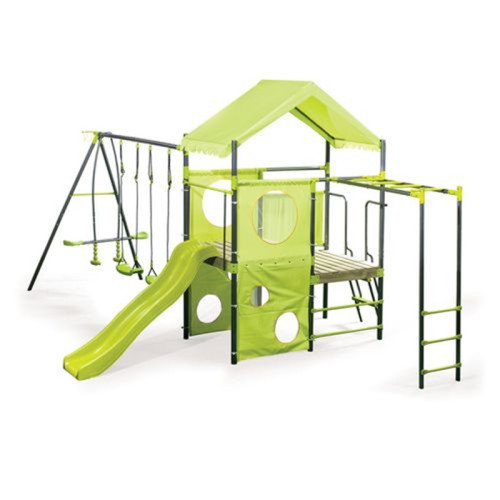 Double Color Swing Outdoor Children Metal Playground kids Swing Slide Set Supplier