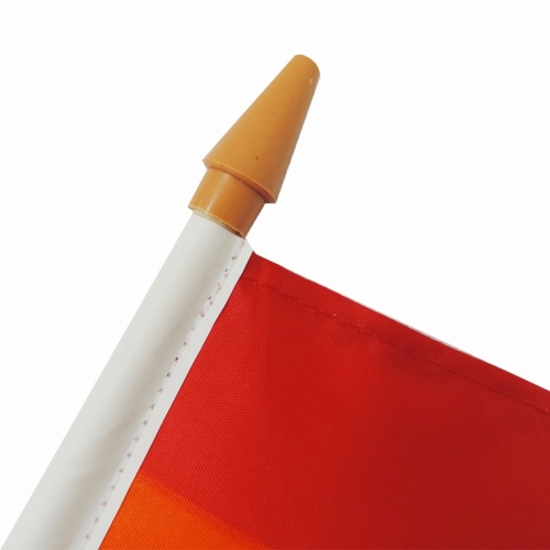 Custom design rainbow hand held flag with stick