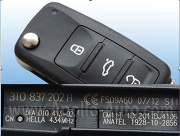 New product &Direct factory VW 3 button remote key 434Mhz, ID48 chip 5K0 837 202H for vw golf 5 mk5