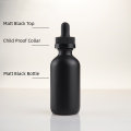2oz mot Matte qora shisha idishni doimiy shisha tomchisi