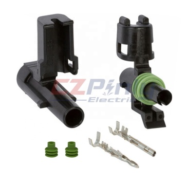 Delphi 12015791 12010996 1 Way Black Weather Pack Tower Sealed Connector Assembly