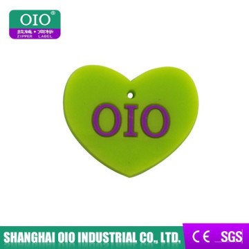 OIO Heart shape rubbersilicone label design logo for garment clothing & jeans