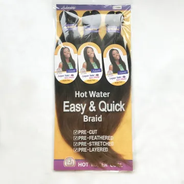 pre-streched braiding Flame Retardant fiber,hot water set braids,curl,locs,yaki wave synthetic hair weave EZ braids two tone
