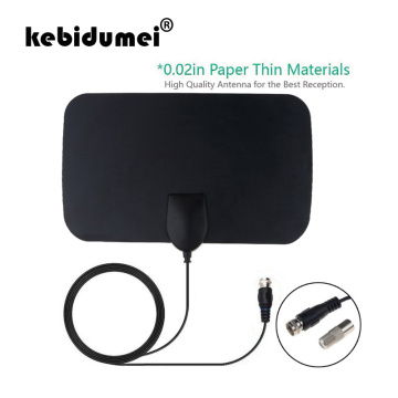 kebidumei Newest 4K Digital TV Antenna 50 Miles Booster DVB-T Aerial HD Flat Indoor Active 25DBi High Gain VHF UHF TV Box