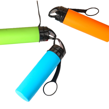 Wholesale Silicone Foldable Sports Water Bottle with Straw