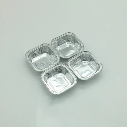 Mini Square Aluminum Foil Cake Baking Trays Tin Pudding Containers