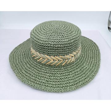 Crochet Flat Top Paper Sombrero para mujeres