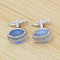 Customized Women Opal Silver High End Cufflinks