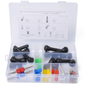 BAJUTU Tubeless Tire Valve Stem Black Rubber Snap In Tire Valve Stem  For Tubeless Wheel Hole With Tire Valve Core Remover