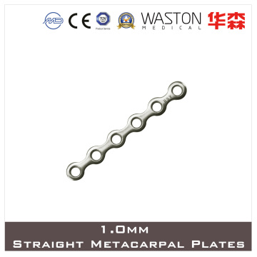 1.0mm Titanium Mini Straight Metacarpal Plate
