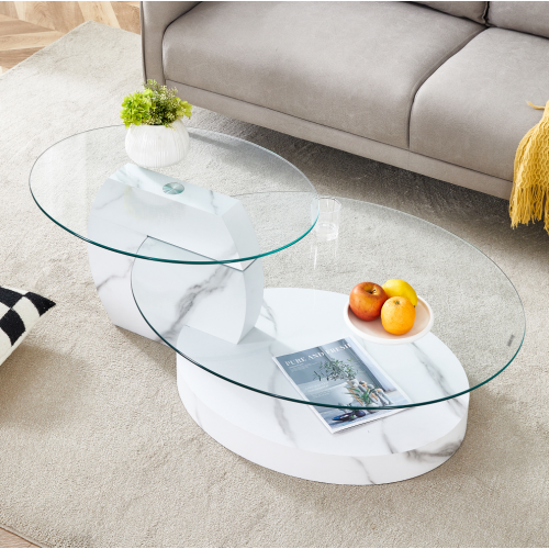 Elegant Double Layer Coffee Table in Multiple Colors