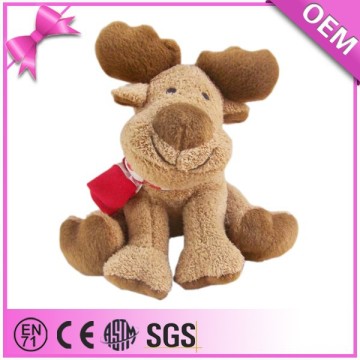 Custom comfortable stuffed plush animal christmas singing moose