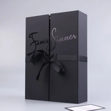 High-End Black Print Logo Paper Folding Gift Box