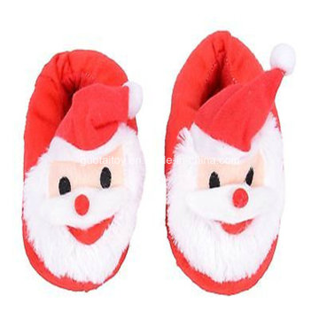 New Kids Toddler Father Christmas Santa Plush Shoes for Promotion (GT-09760)