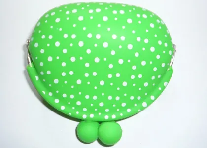 Turquoise Polka Dots Coin Wallet And Coin Purse And Money Bag Silicone Promotional Gift