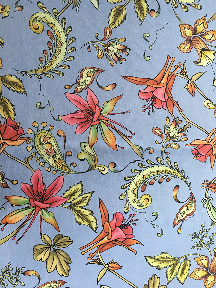 Paisley Design Rayon Challis 30S Light Printing Fabric